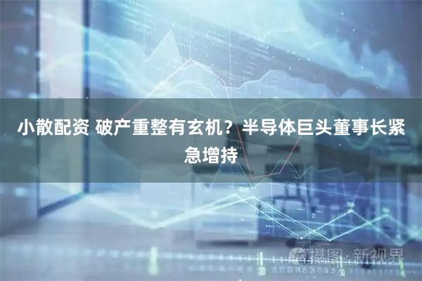 小散配资 破产重整有玄机？半导体巨头董事长紧急增持